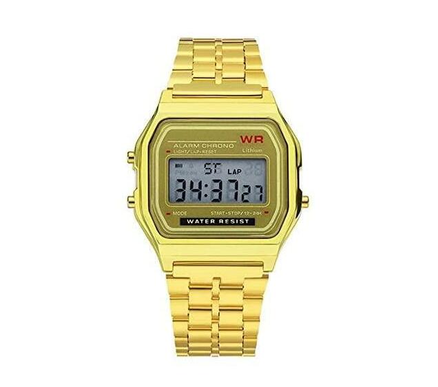 Vintage LED Digital Quartz WatchGolden Makro