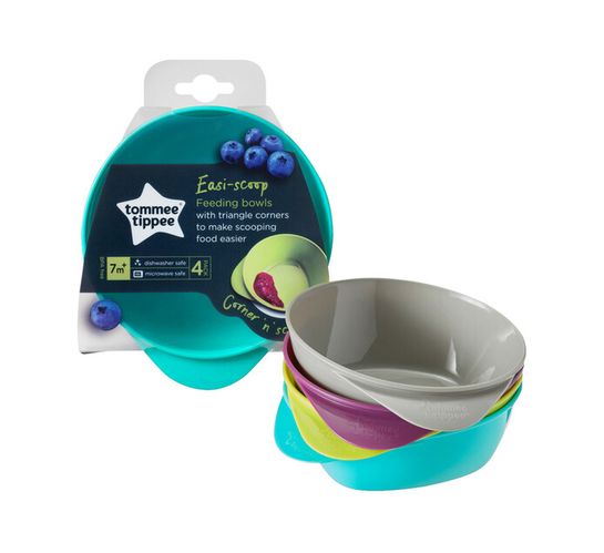 Tommee Tippee 7 Months+ 4's Explora Easy Scoop Bowls 