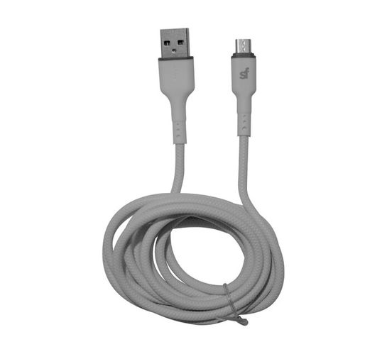 Superfly 2 m 2.4A Micro USB Cable White 
