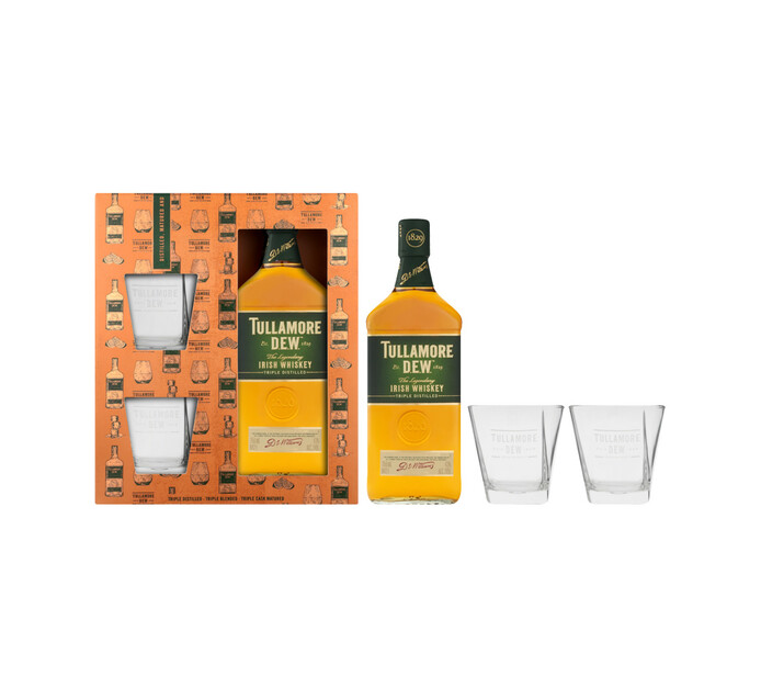 Tullamore Dew Irish Whiskey and 2 Glasses In Giftpack (1 x 750ml) Makro