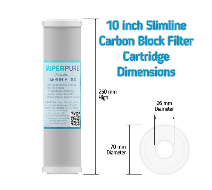 SUPERPURE 10 inch Carbon Block Water Filter Replacement Cartridge (3-Pack)