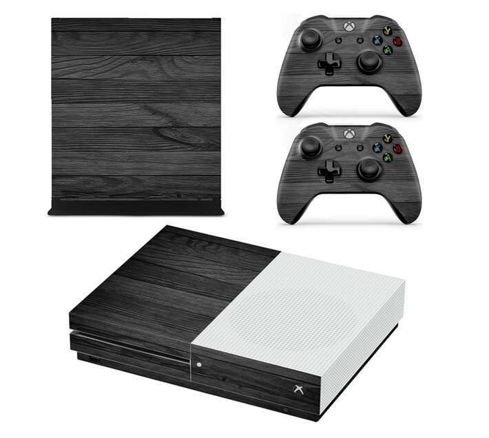 SkinNit Decal Skin For Xbox one S Black Wood Makro