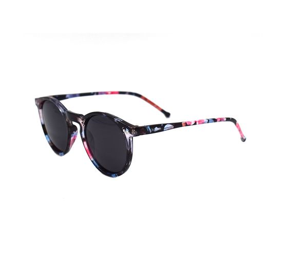 Kagiva`s Retro Round Polorized Women Sunglasses - Black/Pink