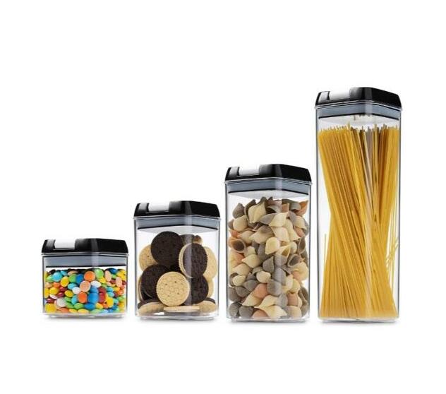 7 Piece Container Set AirTight Food Storage Pantry Containers Black