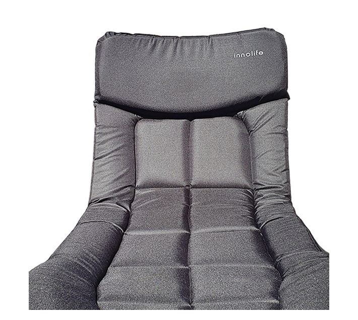 Camping Bed Comfort Padded Adjustable Backrest & Leg Height Makro