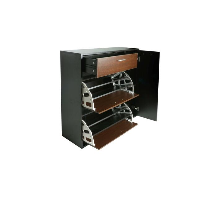 Hazlo Storage with FoldOut Shoe Rack and Drawer Black Brown