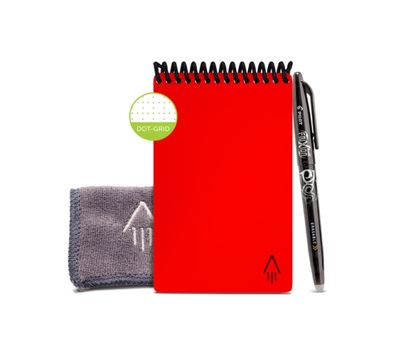 Rocketbook Core Mini Digital Reusable Notebook- Black- A6 Pocket Sized Eco- Friendly Notebook. Includes 1 Pen annd Microfibre Cloth