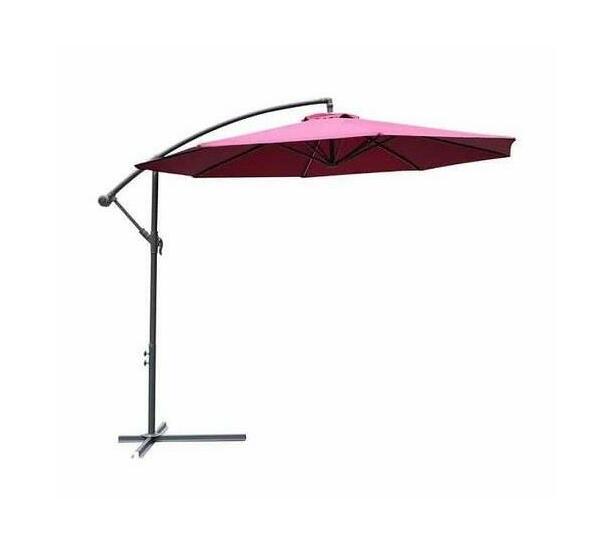 Outdoor Cantilever Banana Umbrella 300cm Marron Umbrella Base