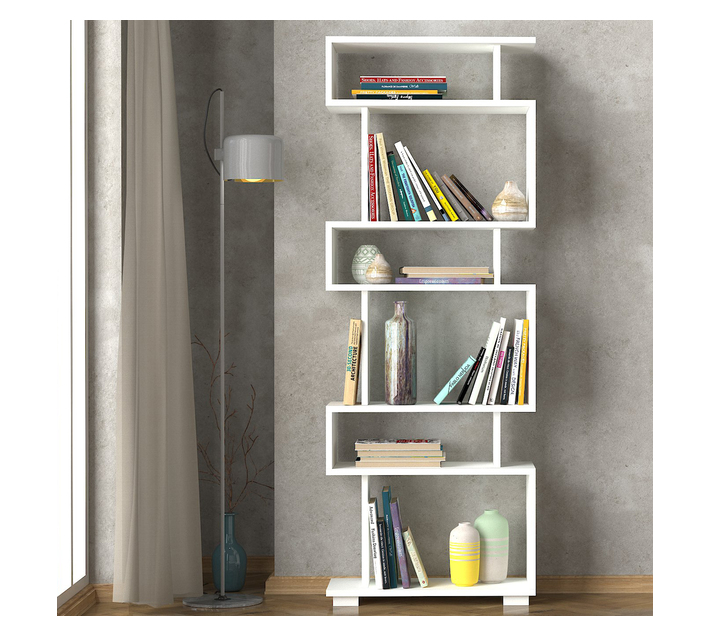 Hazlo Blok Bookcase 6 Shelves Cube Bookshelf Display White Makro