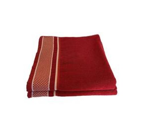 FMF 2 Pack Dobby Bath Towel 70 x 145cm - Red