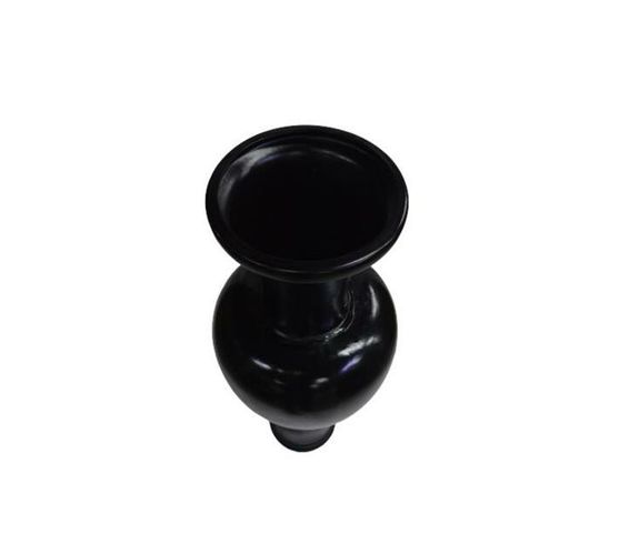 Vase Ceramic 115cm Elina Long Neck Metallic Black - Decor Essentials
