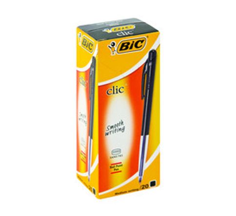 BIC Clic Ballpoint Pen Black 20 Pack 