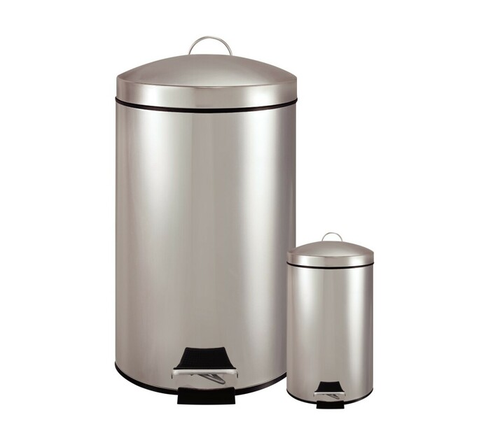 Primaries 2Piece Stainless Steel Pedal Bin Set Makro