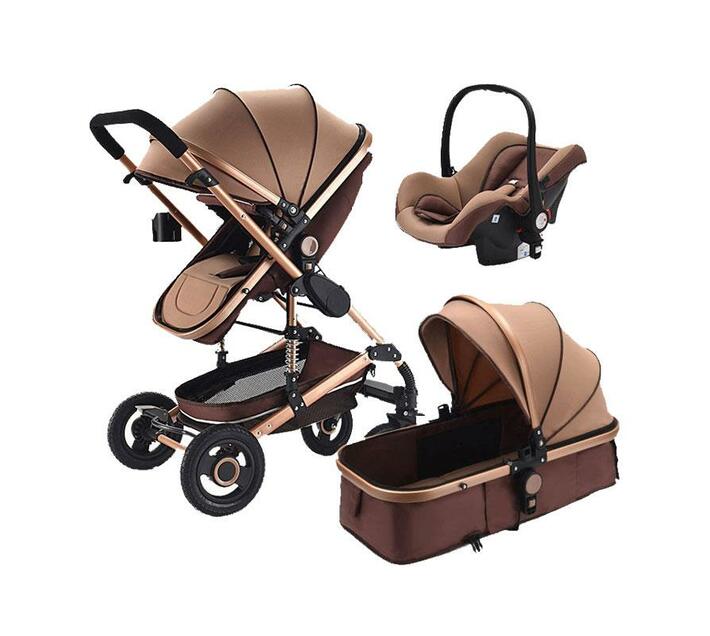 Baby stroller 3 in 1 newborn baby carriage Khaki Makro