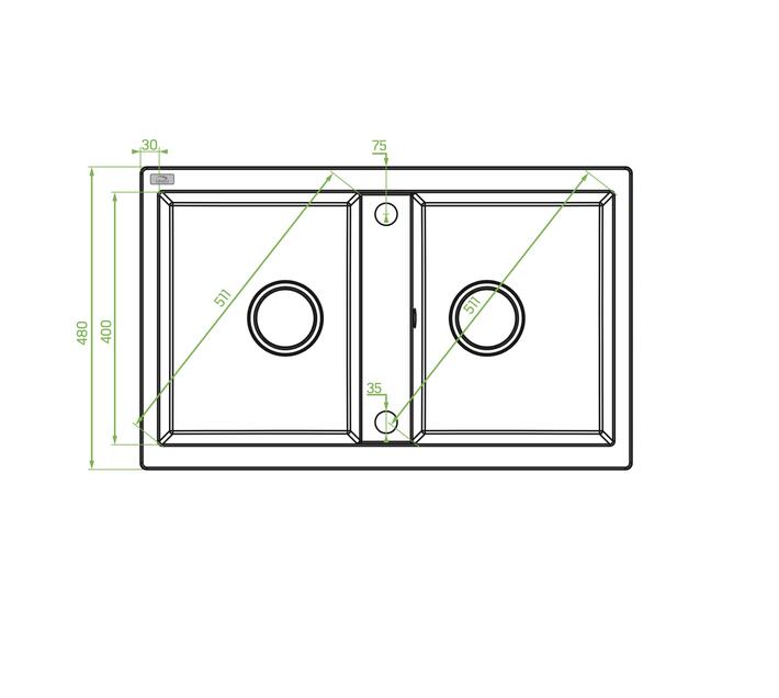Laveo Barbados Granite Sink 2 Bowl Black Makro