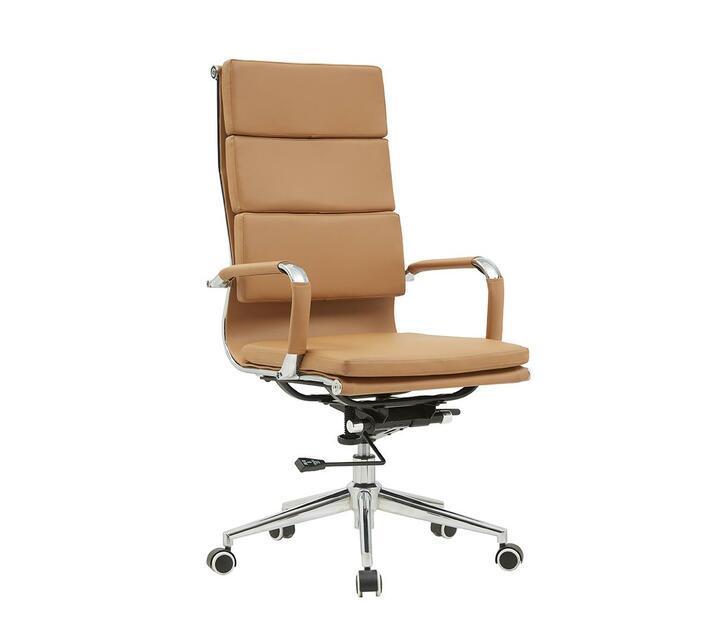 Studio Padded PU Tan Office Chair Makro
