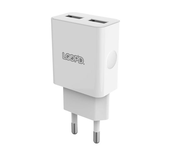 Loopd 2 Port 3.0A Wall Charger White 