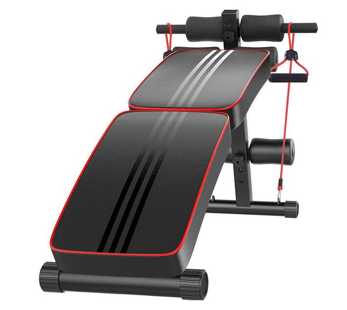 Zoolpro MultiFunction Adjustable Ab Bench w/ Resistance Bands Black
