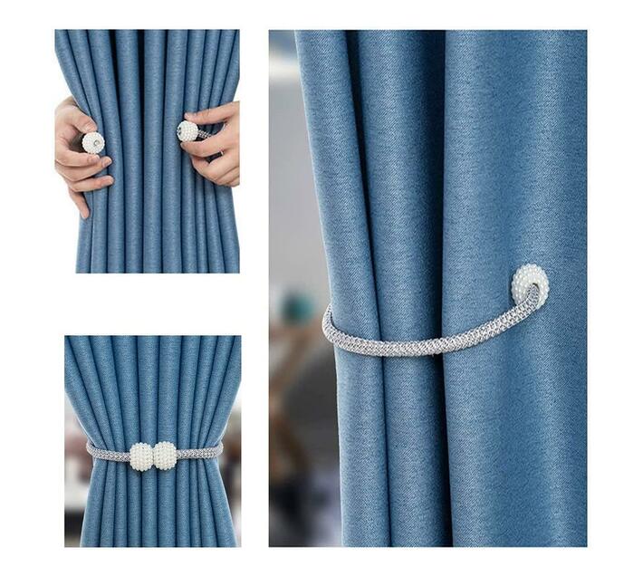 Pearls Curtain Tiebacks Pack Of 2 Grey Makro