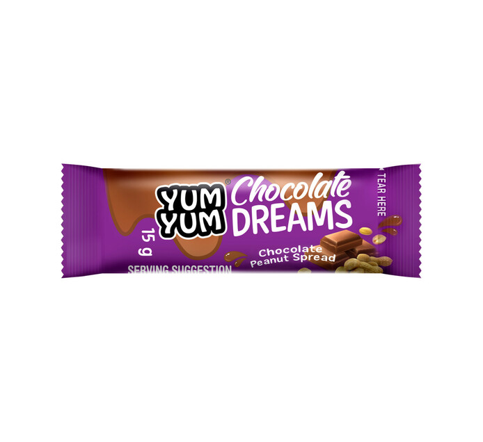 Yum Yum Peanut Butter Sachets Choc Dreams Peanut (18 x 12 x 15g)