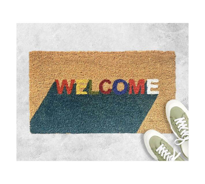 Retro Design Coir Door Mat 700 x 400 x 14mm Colourful Makro