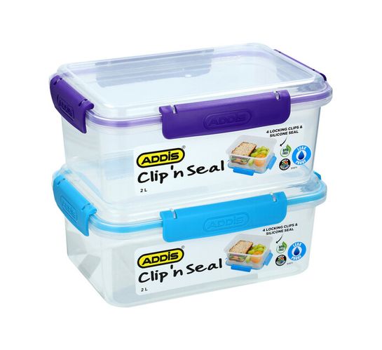 Addis 2 l Clip 'n Seal Rectangular Lunch Box 