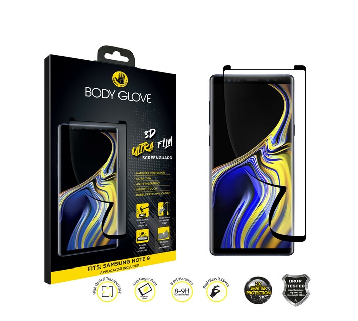 Body Glove 3D Ultra Film Screenguard - Samsung Galaxy Note 9 (Black Trim)