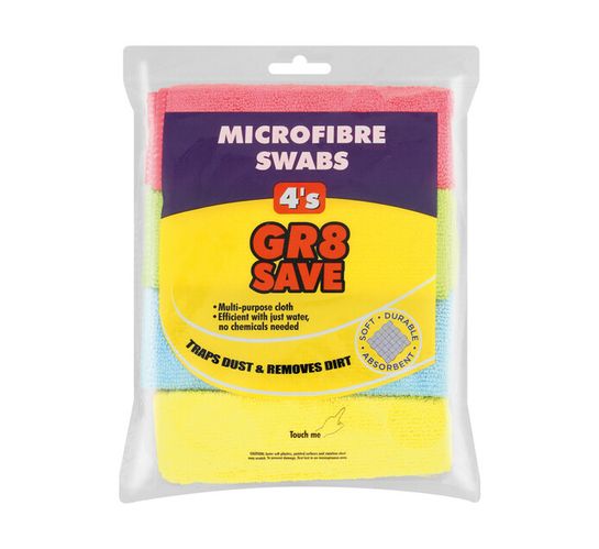 Gr8 Save 40 X 50 CM Microfibre Swabs 4-Pack 