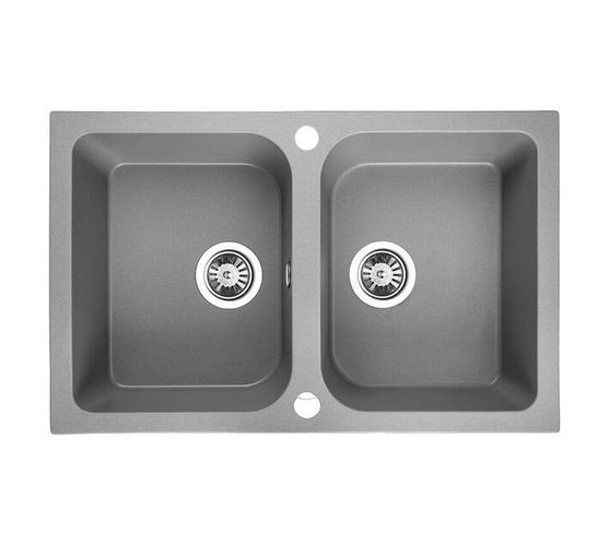 Laveo Celia Granite Sink 2 Bowl - Grey