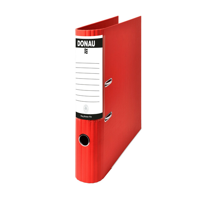 Donau A4 Polypropylene Lever Arch File Red Makro