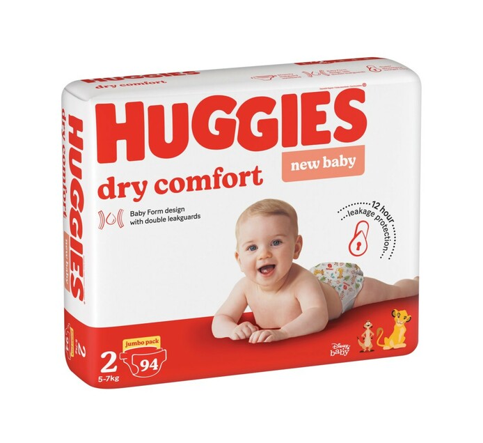Huggies Dry Comfort New Baby Size 2 94 (1 x 1's)
