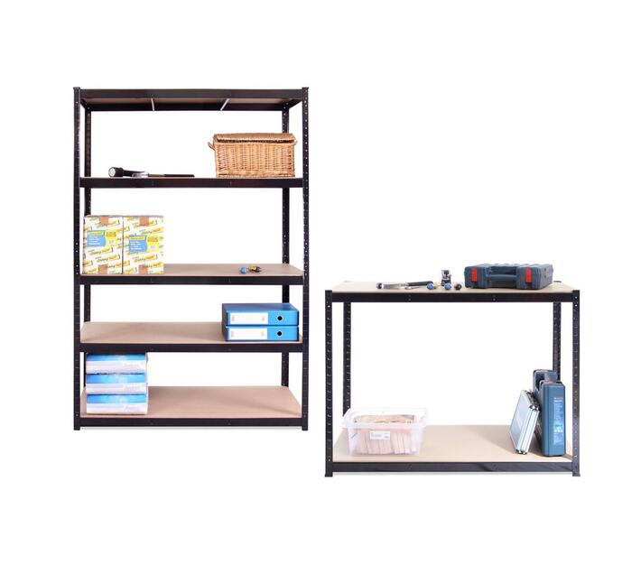 GRack 5 Tier Shelving Unit (180x120x60) and Workbench (120x90x60