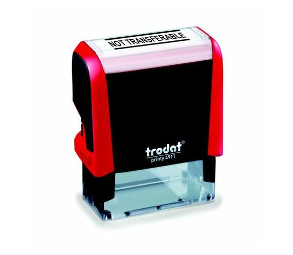 Trodat 4911 S-Printy - Stock Text Stamp - Not Transferrable Black Ink
