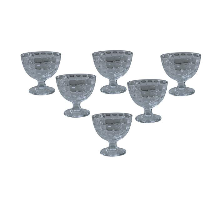 Heavenly Sweet 6 Piece Diamond Glass Ice Cream & Sundae Bowl Set