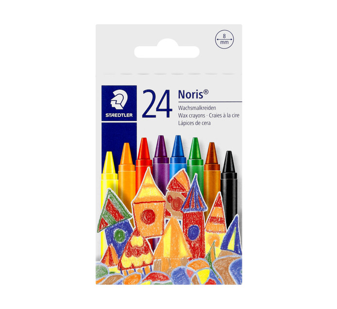 Pack of 24 Assorted Colours Staedtler Noris Club Wax Crayons 