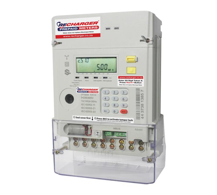 RECHARGER 3 Phase Prepaid Electricity Meter 100AMP Makro