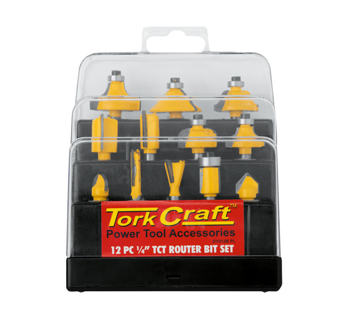 Tork Craft 12 Piece 1/4" Router Bit Set Specialized Bits Other