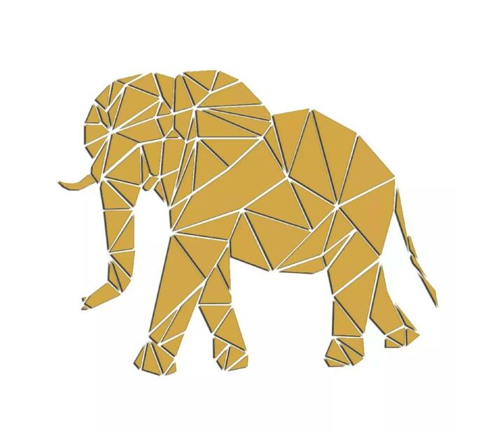 Mosing Gold Elephant Wall Art Makro