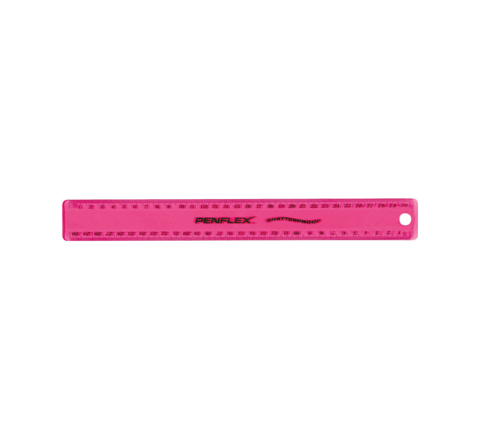 Penflex 30 cm Shatterproof Ruler Pink 