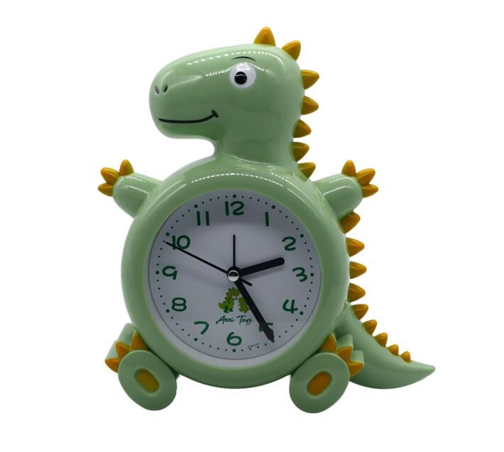 Kids Exquisite Dinosaur Quartz Analog Alarm Clock Large 20cm Green