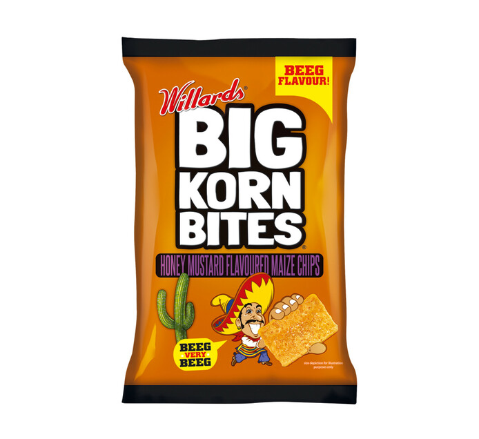 Willards Big Korn Bites Hone Mustard (18 x 120g)