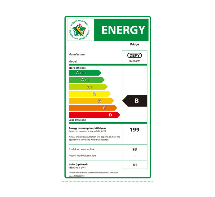 Defy 93 l Bar Fridge Makro