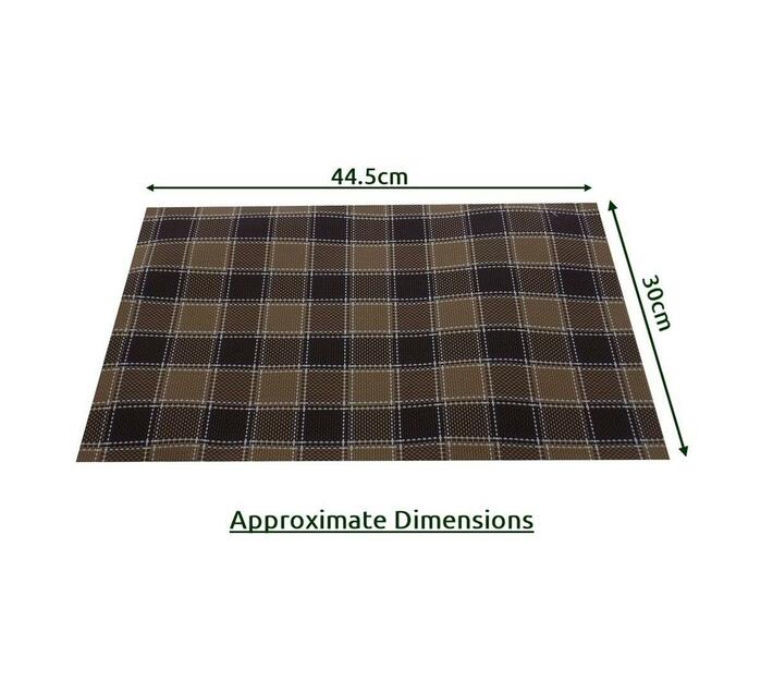 6 Piece Plastic Place Mats Dark & Light Brown Blocks Makro