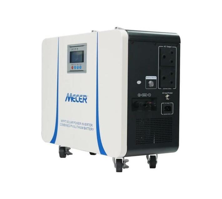 Mecer 1kVA 1kW 25.6V 50Ah Lithium Battery Mobile Inverter with 820W MPPT Controller Makro