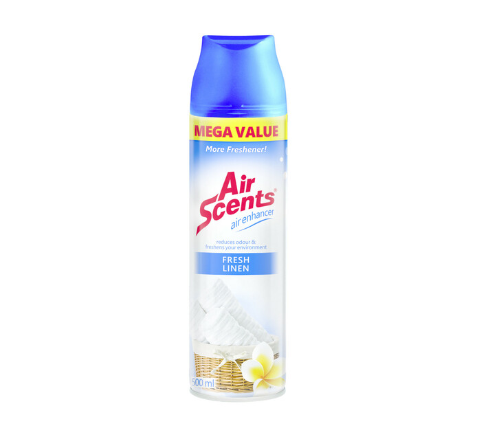 Air Scents Aerosol Air Enhancer Mega Value Fresh Linen (6 x 500ml) Makro
