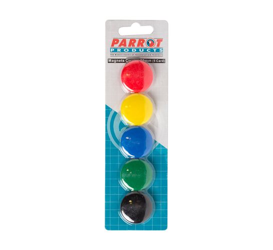 Parrot 30 mm Magnets Circle Assorted 5-Pack 
