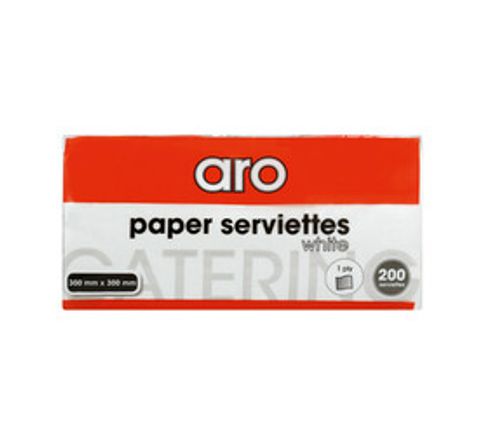 ARO Serviettes White 1-Ply 300 mm x 300 mm (1 x 200's)