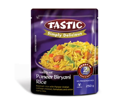 Tastic Simply Delicious Ready-to-Eat Rice Brown Rice and Paneer Biryani (1 x 250g)