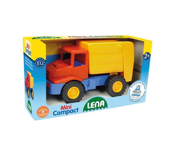 LENA Mini Compact Toy Garbage Truck in Display Box 12cm