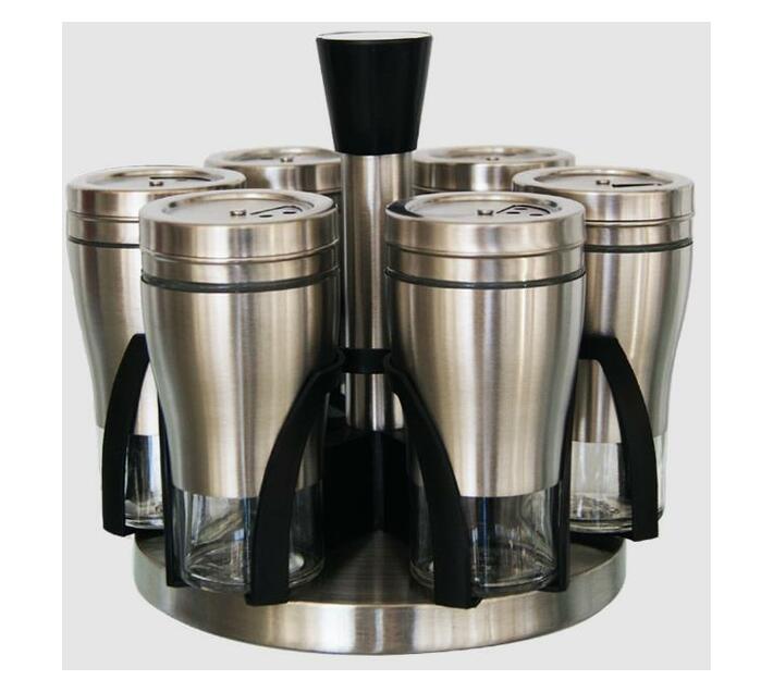 7 Piece Spice Jars and Rotating Spice Rack Makro